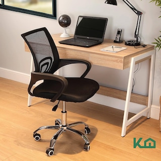 Foto 8 | Silla de Escritorio KingsHouse Ergonómica Negra Tapizado Mesh Oficina