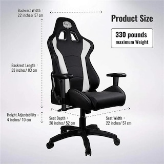 Foto 2 | Silla Cooler Master Gaming Caliber R1 color Blanco y Negro