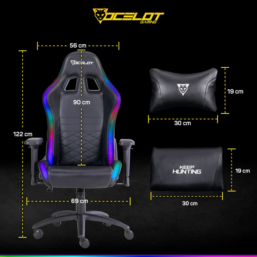 Foto 8 | Silla Gamer Ocelot Gaming AC-9675 color Negro