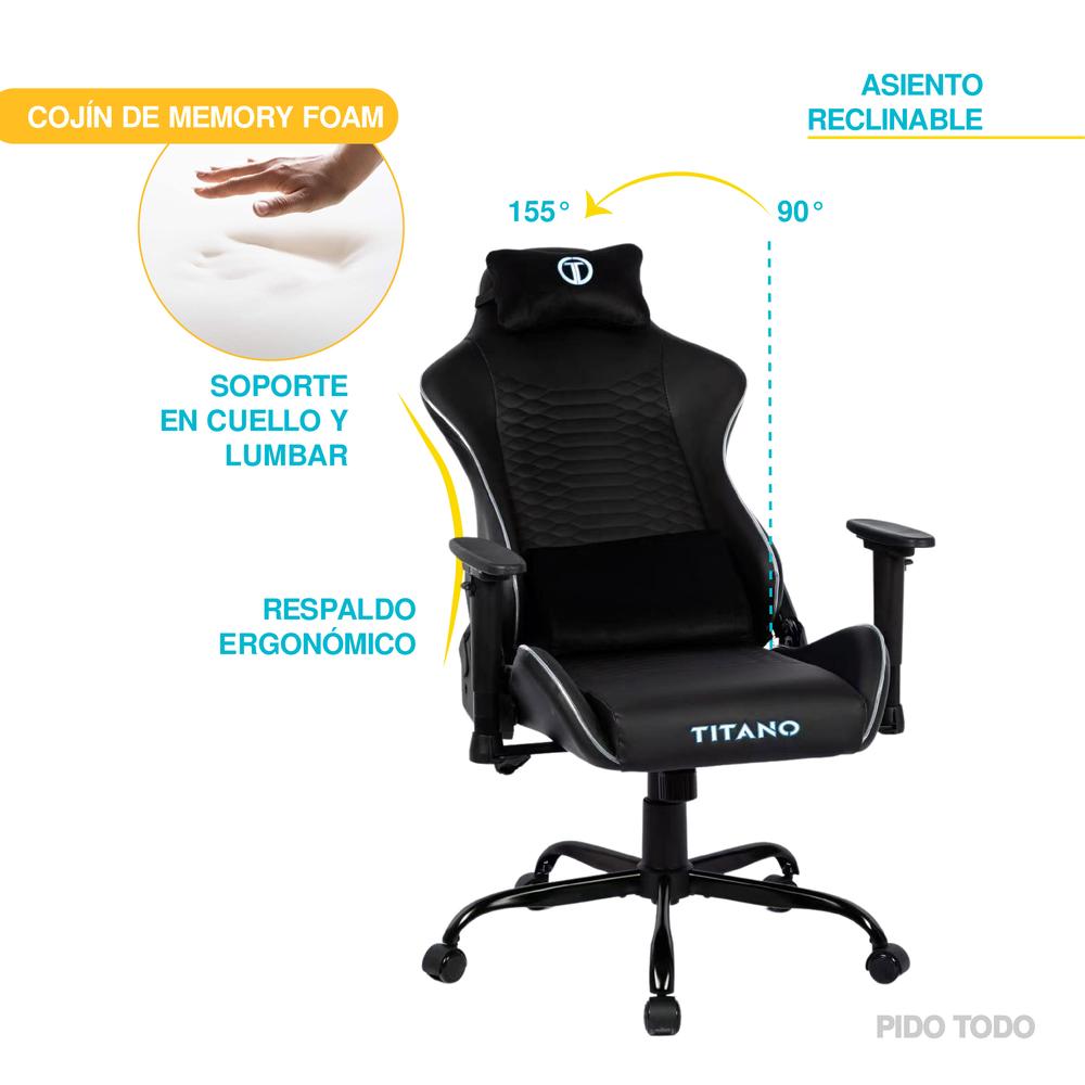 Foto 7 pulgar | Silla Gamer Titano Tt-Ssgsrpl1bl-p color Azul con Luz LED RGB