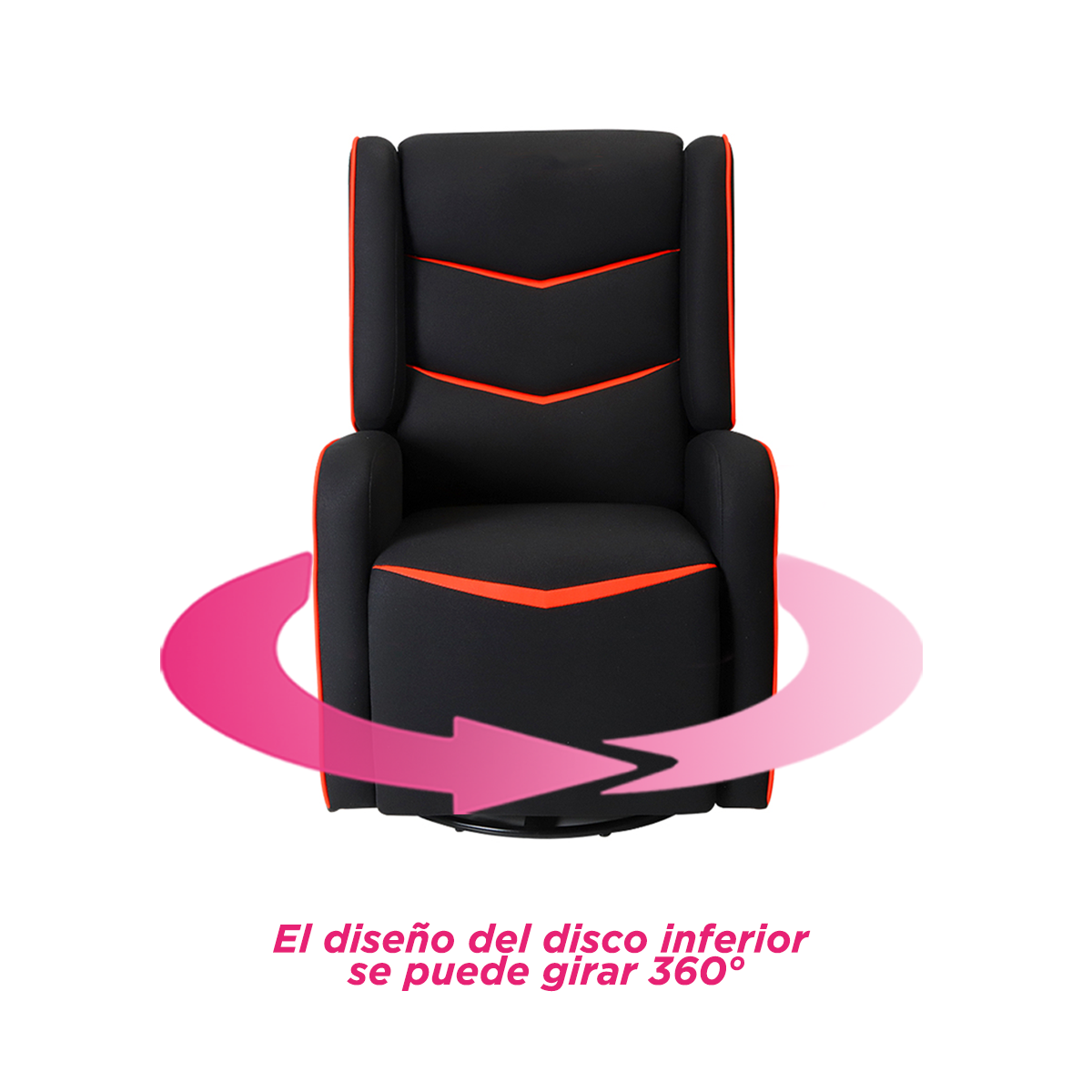 Foto 4 pulgar | Sillón Gamer Reposet VANLIG Giratorio Cronos color Rojo