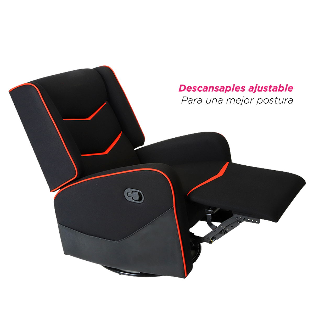 Foto 5 pulgar | Sillón Gamer Reposet VANLIG Giratorio Cronos color Rojo