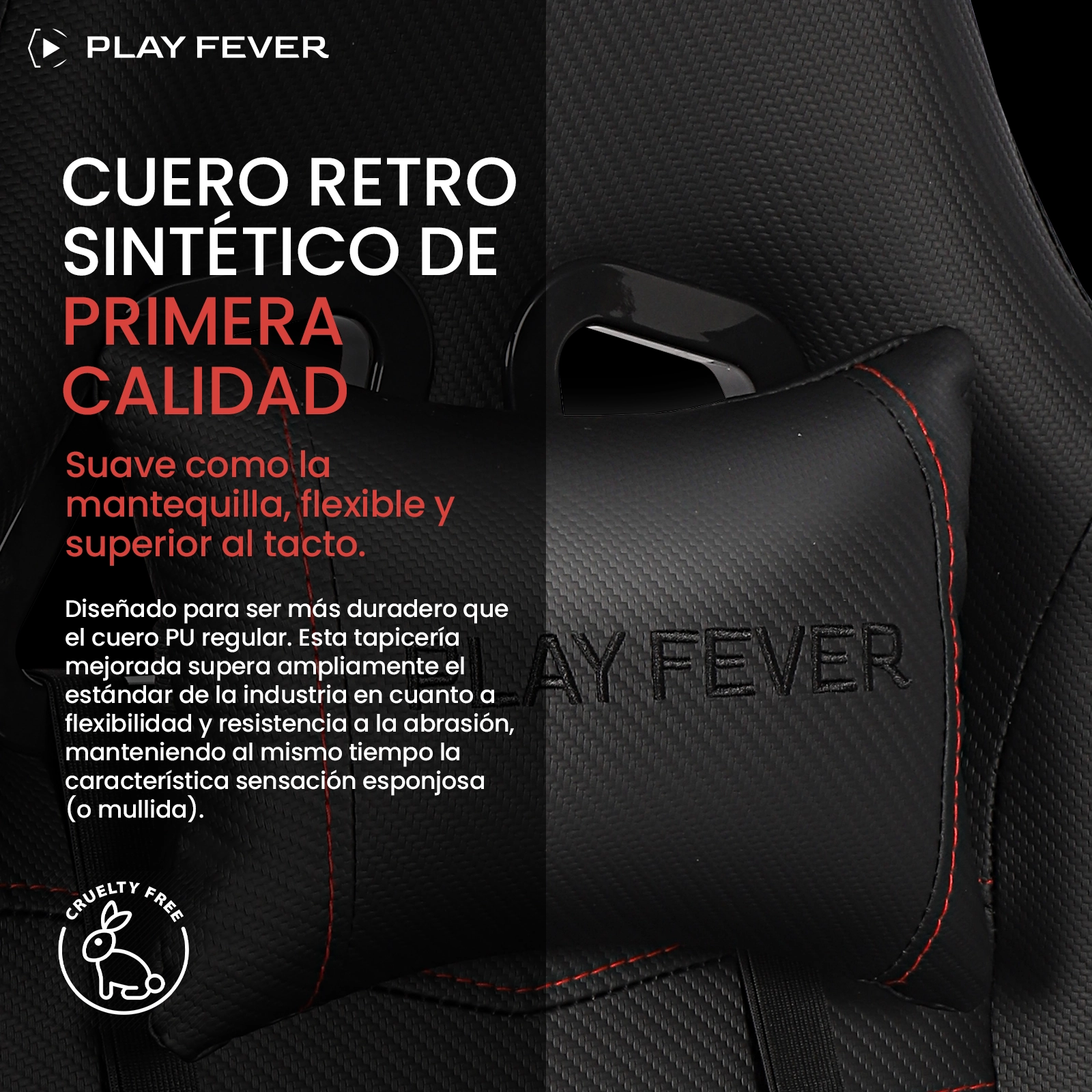 Foto 6 | Silla Gamer Nitrox Play Fever de Piel Sintética con Cojín Lumbar y Reposapiés color Negro