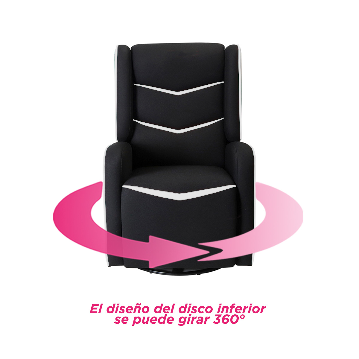 Foto 4 pulgar | Sillón Gamer Reposet VANLIG Giratorio Cronos color Negro con Blanco