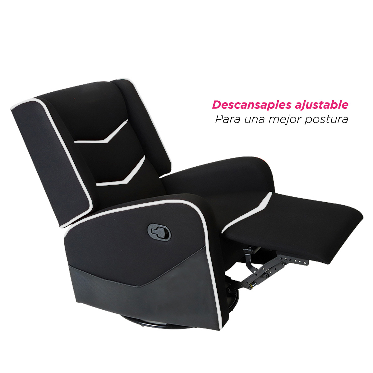 Foto 5 pulgar | Sillón Gamer Reposet VANLIG Giratorio Cronos color Negro con Blanco