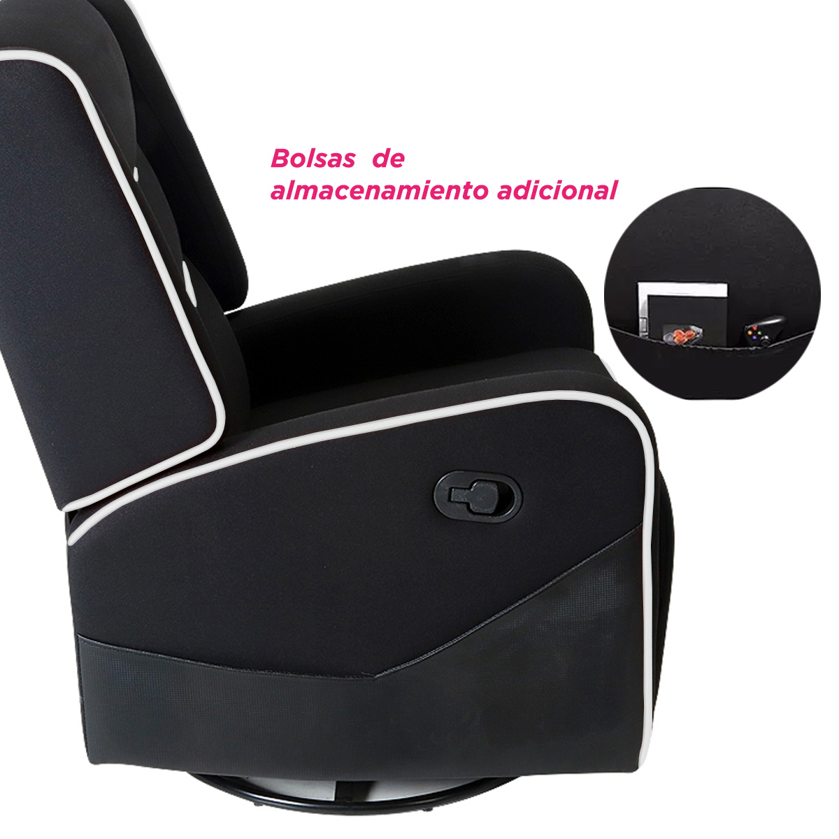 Foto 6 pulgar | Sillón Gamer Reposet VANLIG Giratorio Cronos color Negro con Blanco