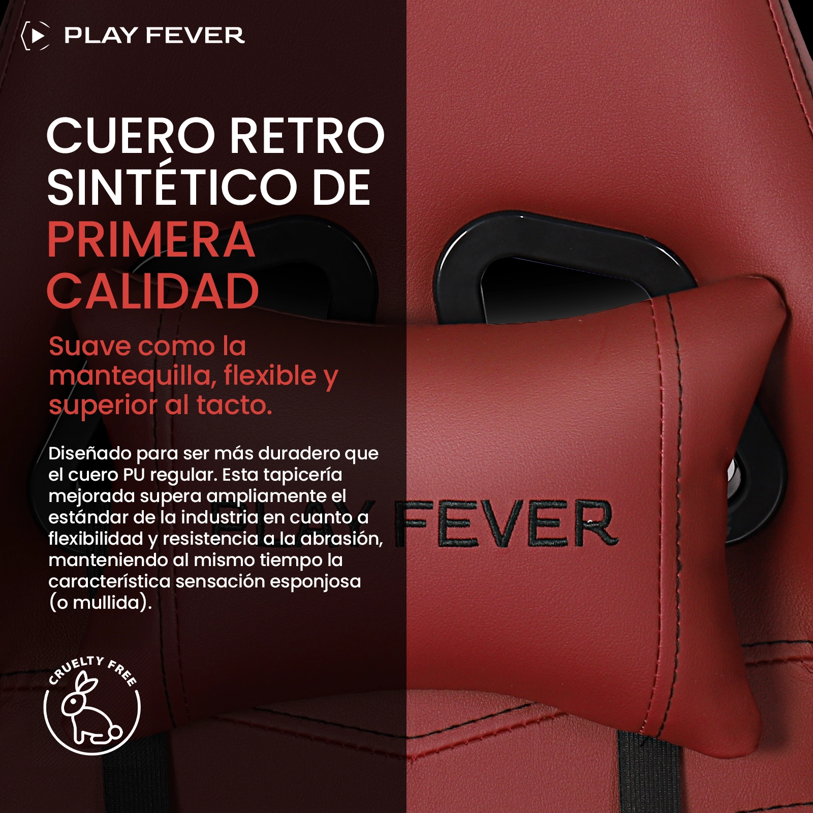 Foto 7 pulgar | Silla Gamer Nitrox Play Fever de Piel Sintética con Cojín Lumbar y Reposapiés de color Rojo