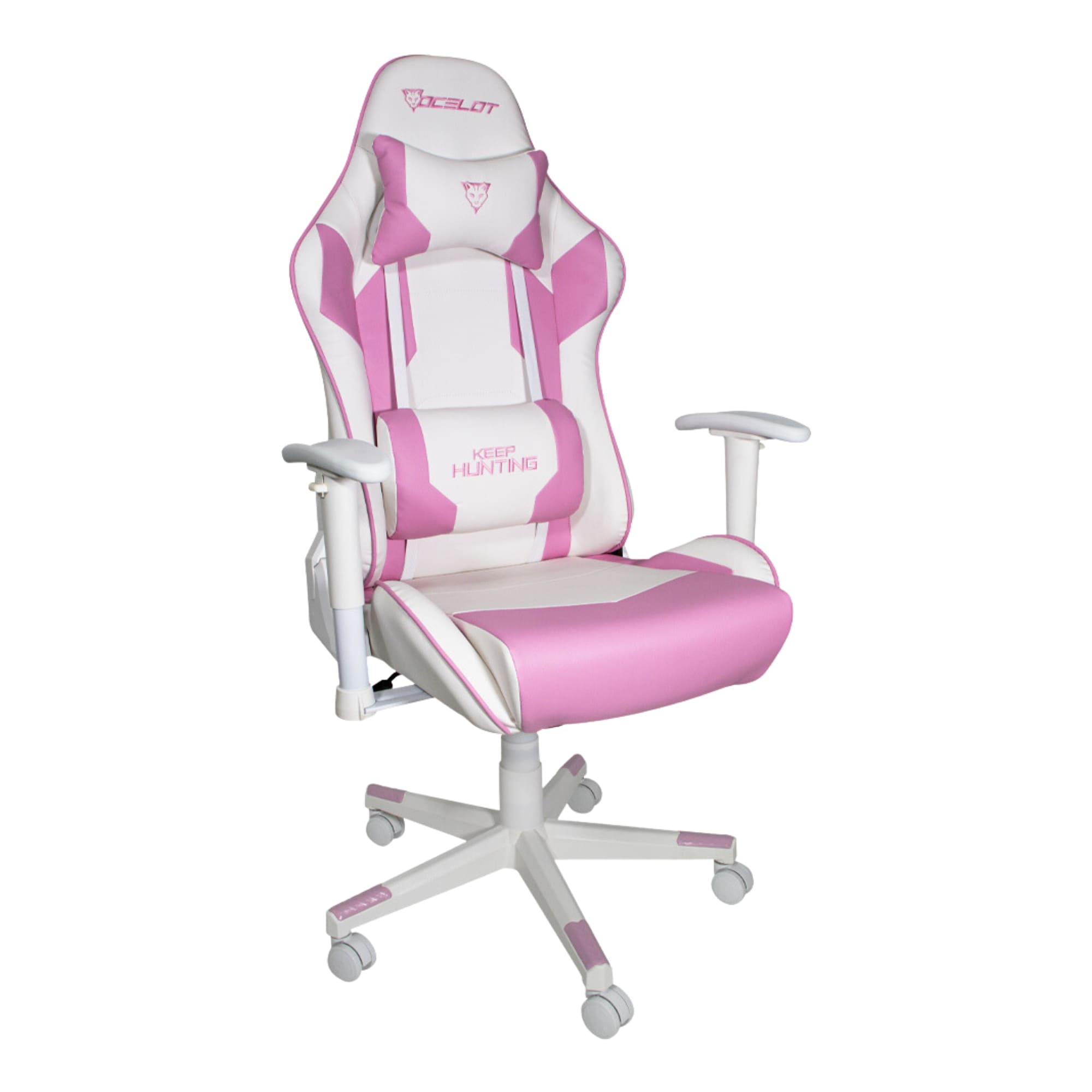 Silla de Vinipiel Ocelot Gaming Osr-05 Reclinable con Reposabrazos 2d Blanco con Rosa