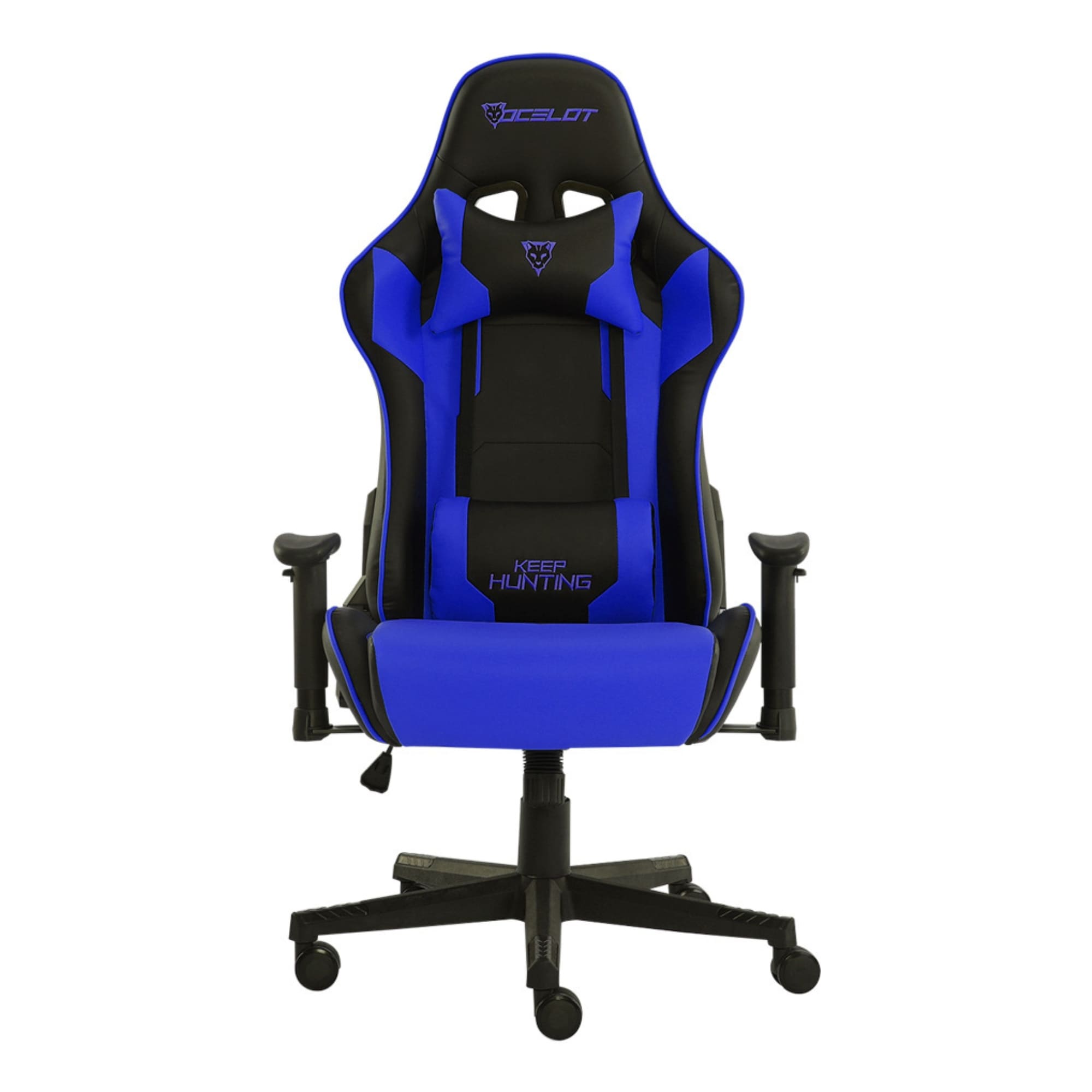 Foto 3 pulgar | Silla de Vinipiel Ocelot Gaming OSBLUE-08 Negro con Azul