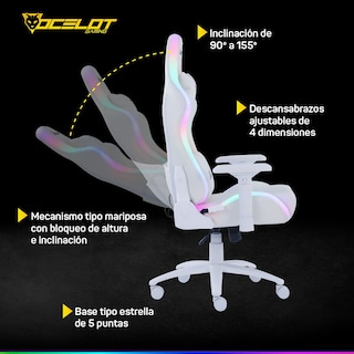 Foto 5 | Silla Ocelot Gaming ORGB-White Thundra RGB Blanca