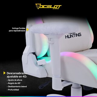 Foto 6 | Silla Ocelot Gaming ORGB-White Thundra RGB Blanca