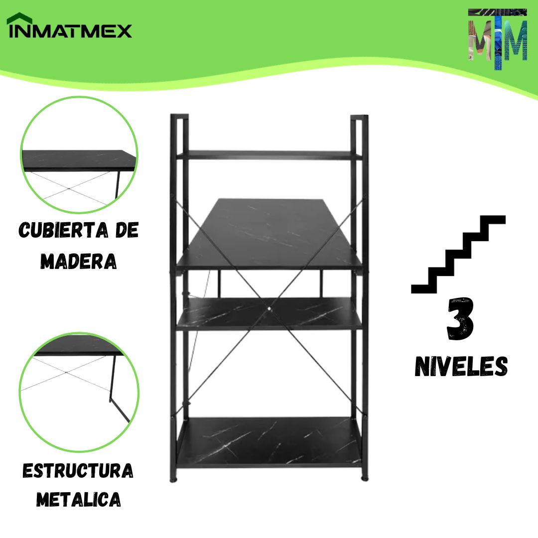 Foto 3 | Escritorio Inmatmex con Repisas Negro