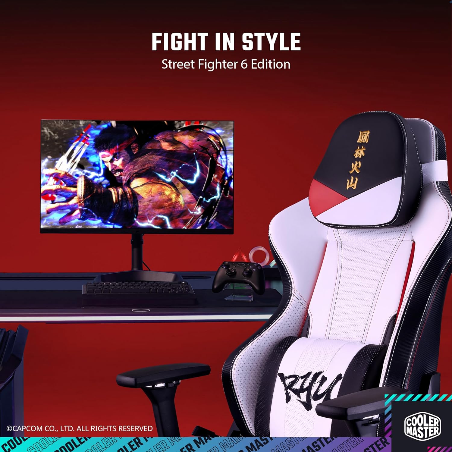 Foto 2 | Silla Cooler Master CMI-GCX2-RYU Blanca Caliber X2 Edición Especial Street Fighter 6 Ryu