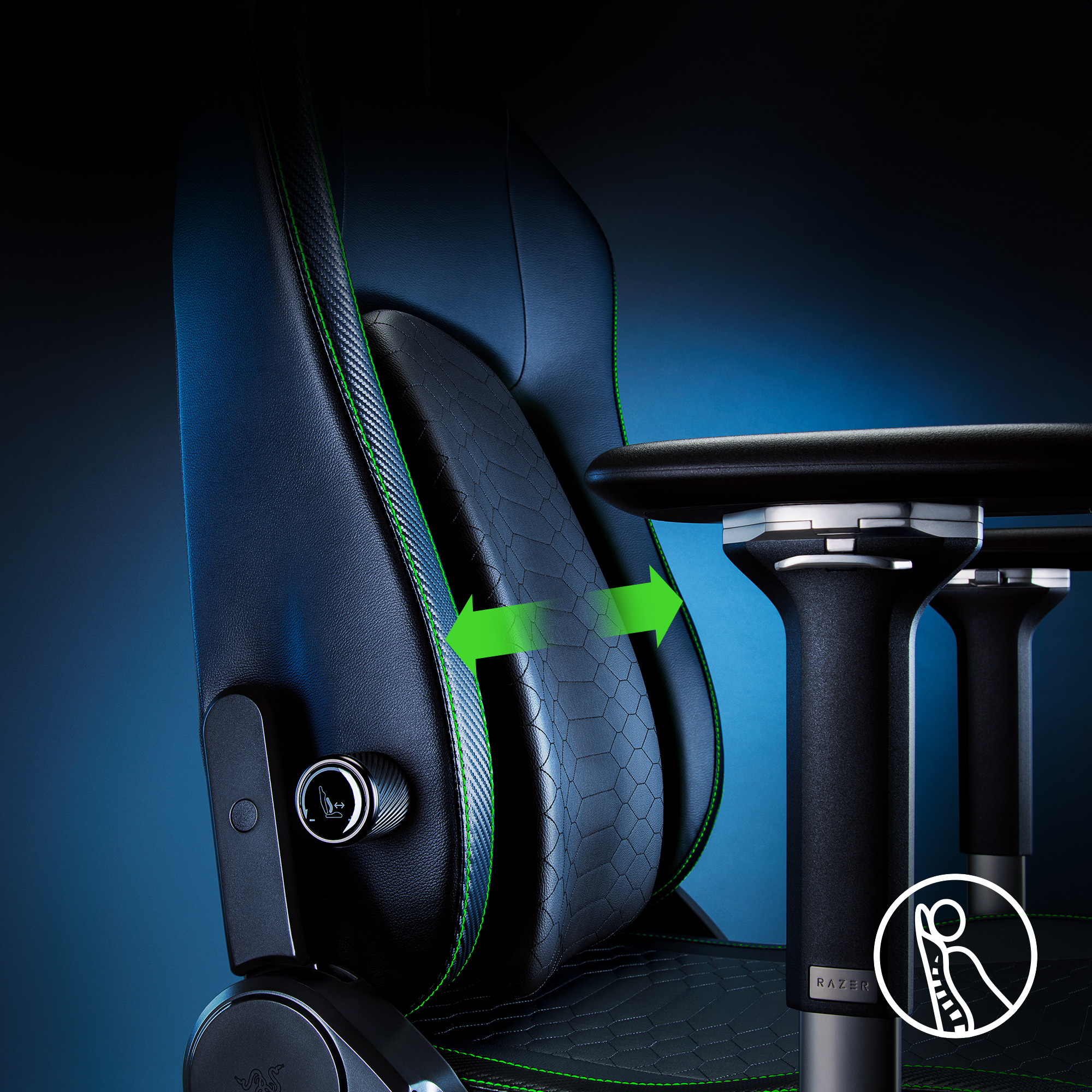 Foto 4 pulgar | Silla Gamer Razer Iskur  V2 con Soporte Lumbar Incorporado