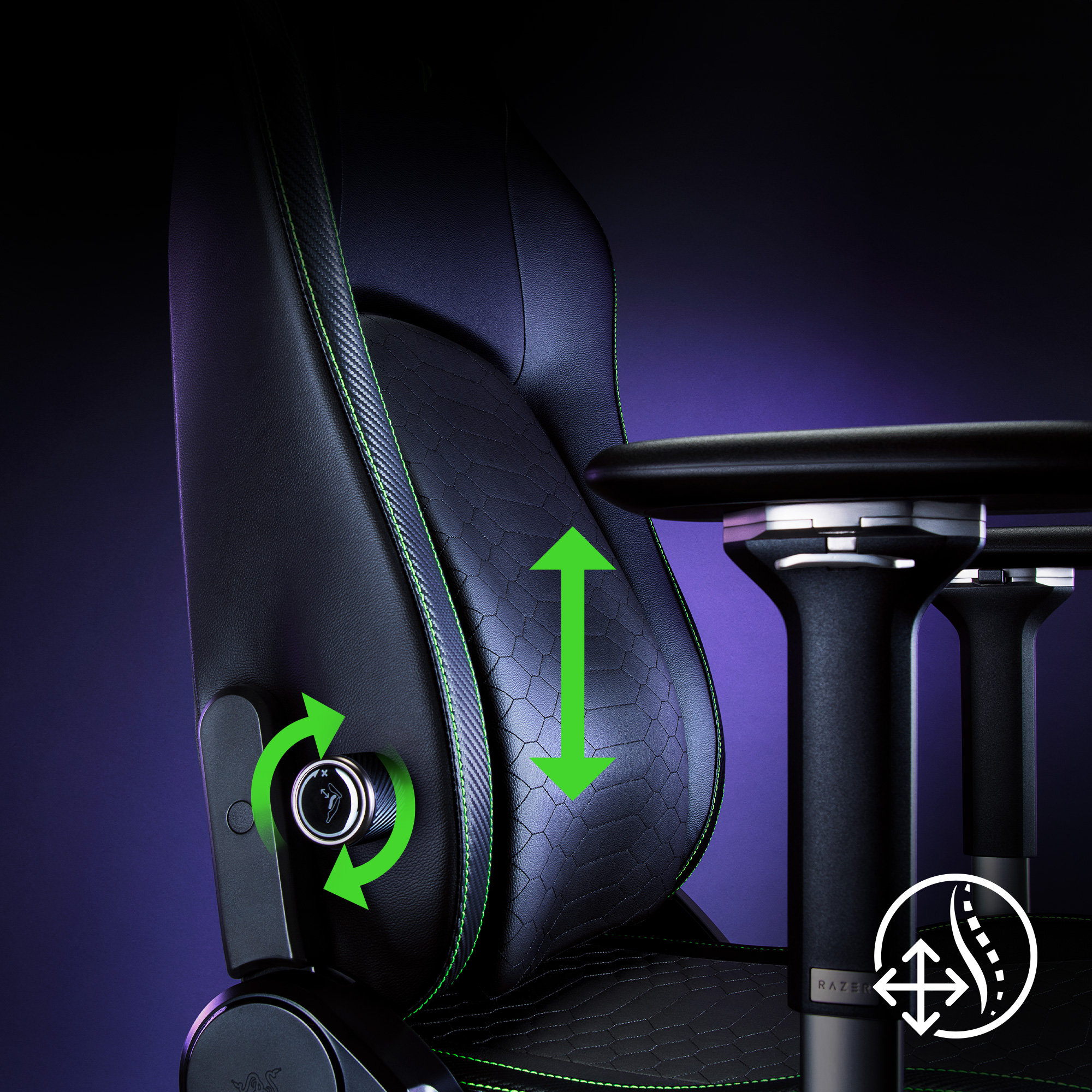 Foto 5 pulgar | Silla Gamer Razer Iskur  V2 con Soporte Lumbar Incorporado