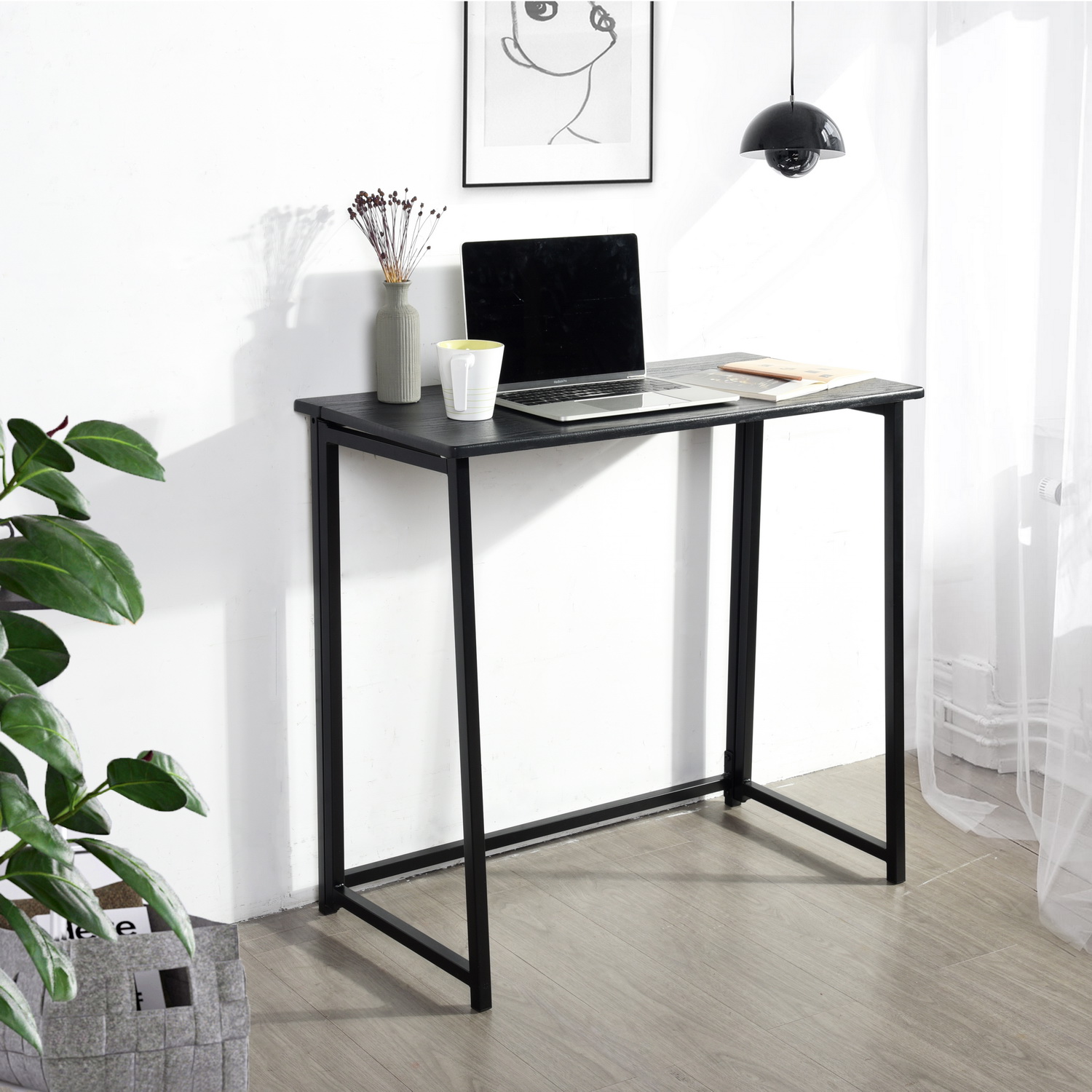 Foto 5 | Escritorio Plegable Homemake Negro para Computadora