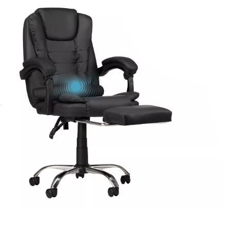 Silla Ejecutiva Ergonómica Descansapies Con Masaje Color Negro