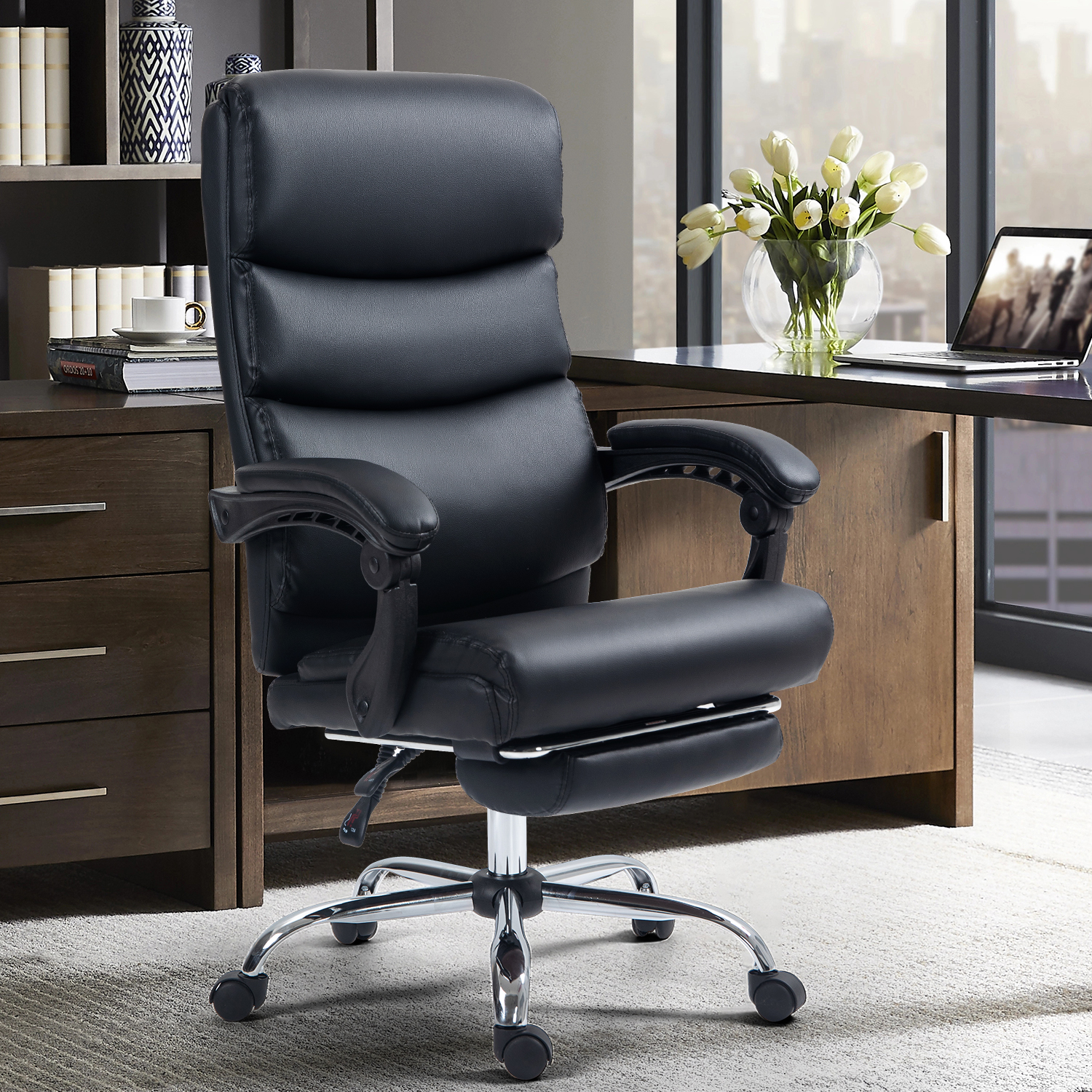 Foto 5 | Silla de Oficina Ejecutiva Ergonómica Homemake Kelala Negra