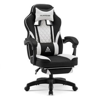 Foto 1 | Silla Gamer Playfever Omega Escritorio Ergonómica Reclinable Negro y Blanco