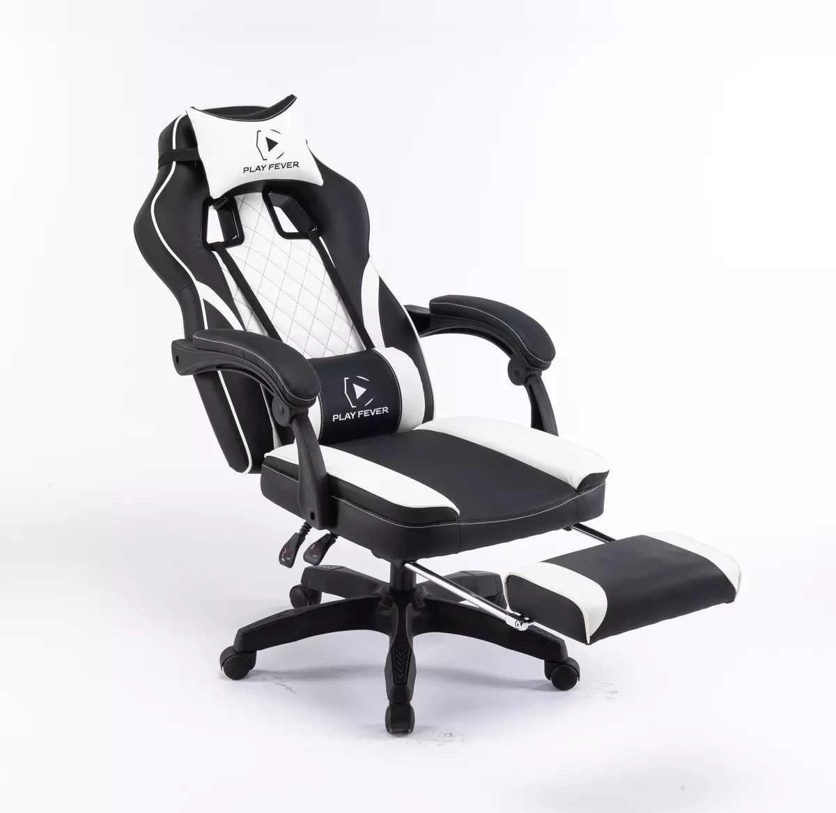 Foto 5 pulgar | Silla Gamer Playfever Omega Escritorio Ergonómica Reclinable Negro y Blanco