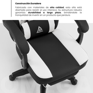 Foto 6 | Silla Gamer Playfever Omega Escritorio Ergonómica Reclinable Negro y Blanco