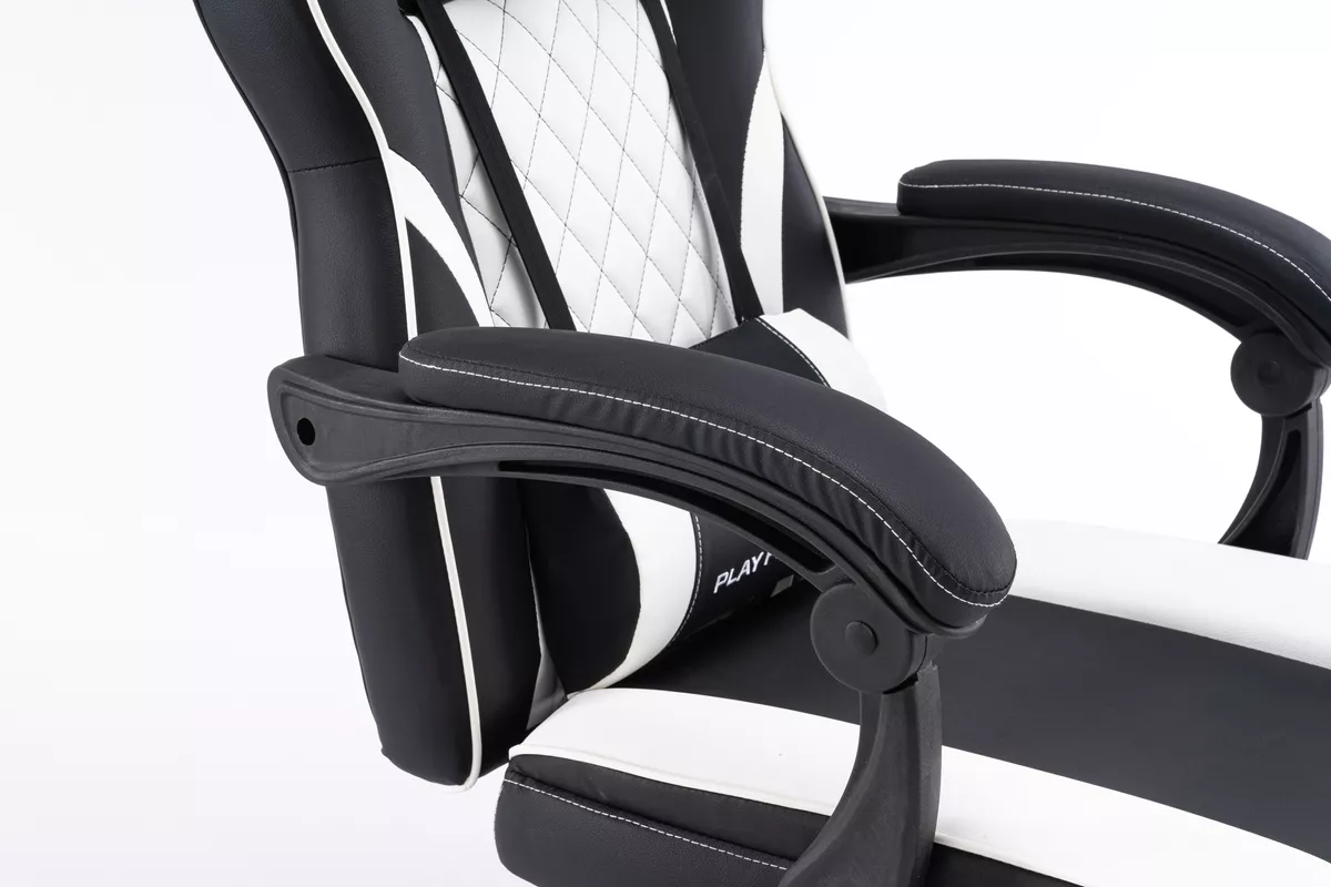 Foto 8 pulgar | Silla Gamer Playfever Omega Escritorio Ergonómica Reclinable Negro y Blanco