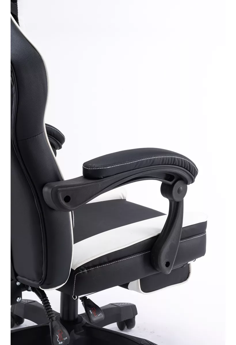 Foto 9 pulgar | Silla Gamer Playfever Omega Escritorio Ergonómica Reclinable Negro y Blanco