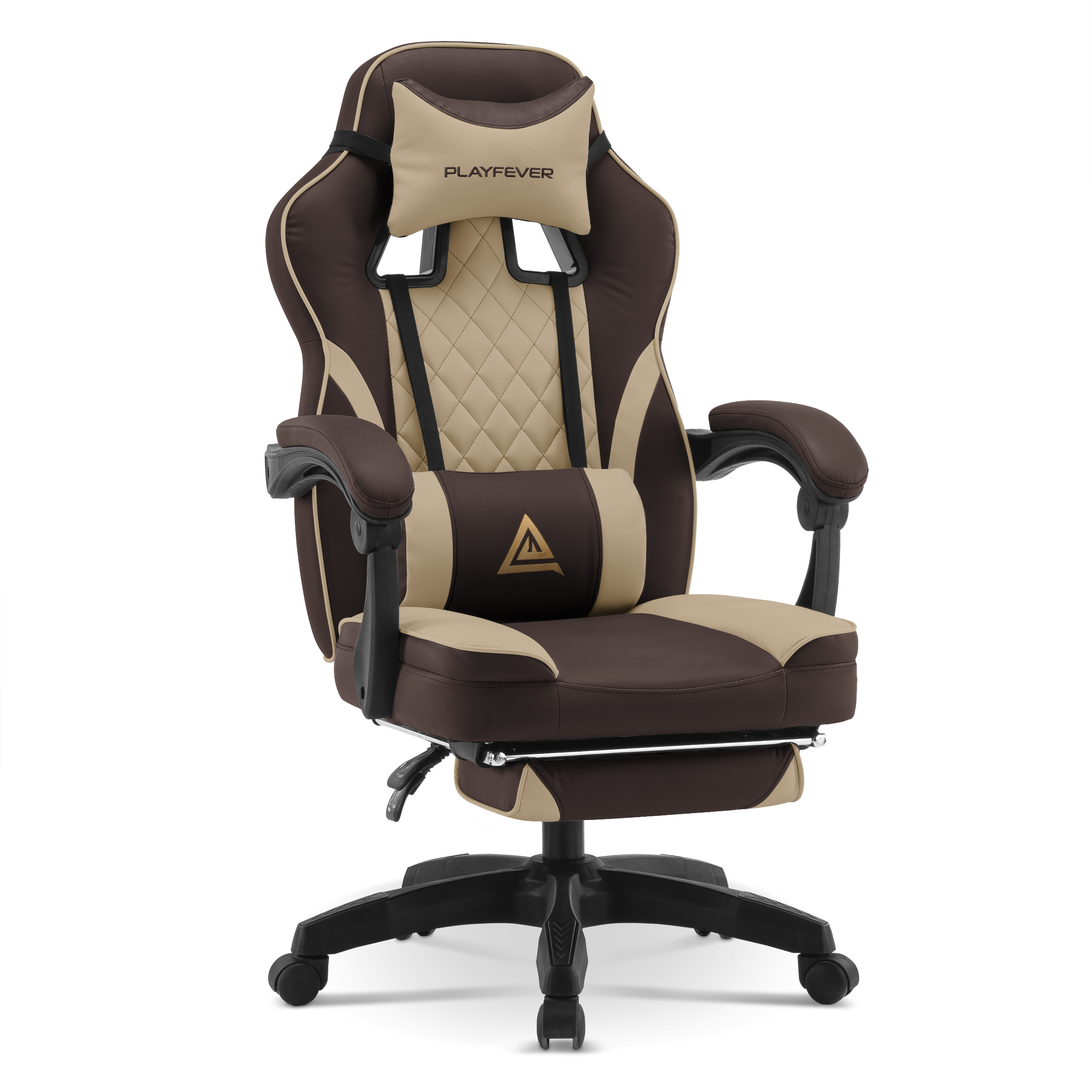 Silla Gamer Playfever Omega Escritorio Ergonómica Reclinable Café con Beige