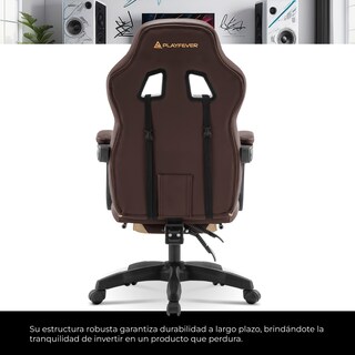 Foto 3 | Silla Gamer Playfever Omega Escritorio Ergonómica Reclinable Café con Beige