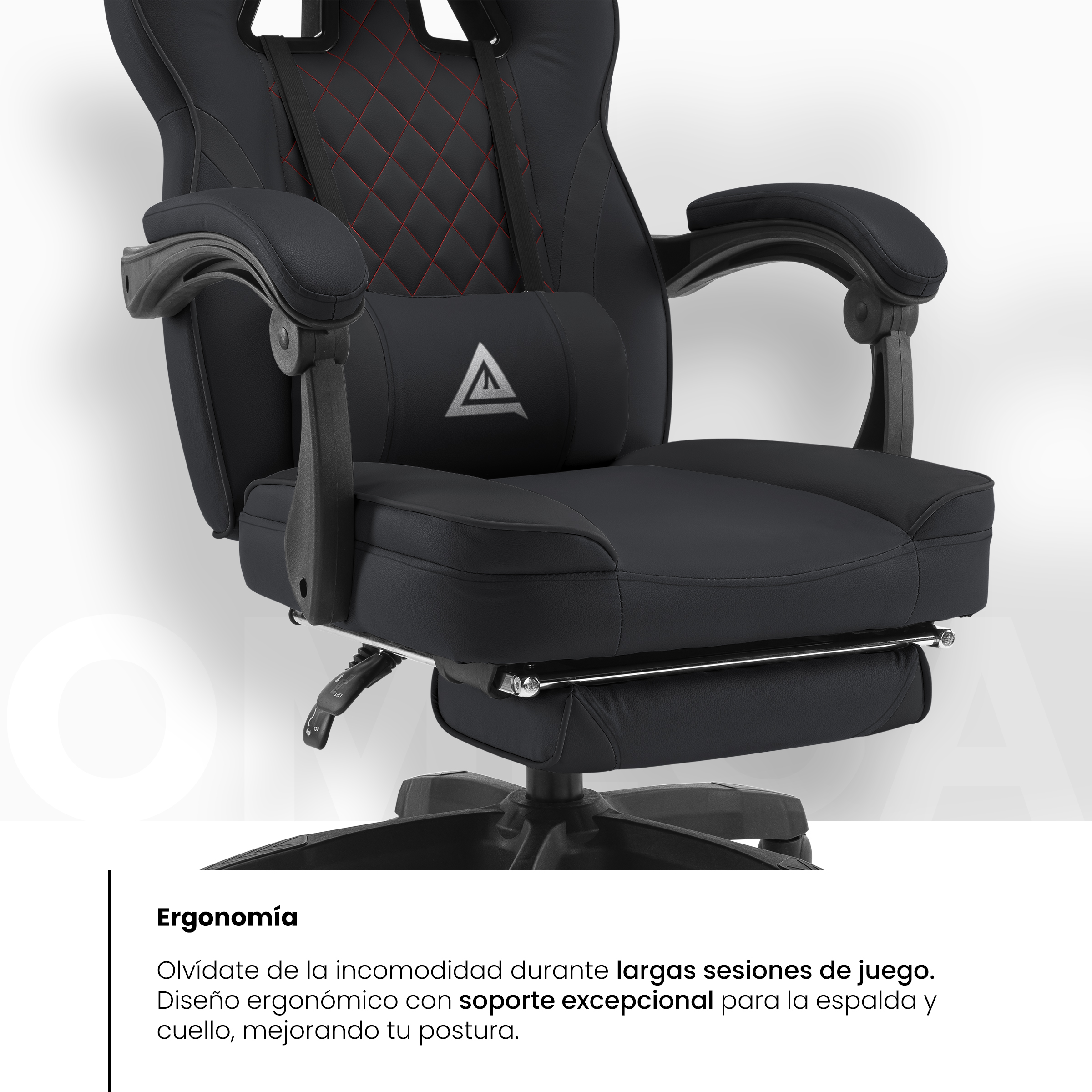 Foto 6 pulgar | Silla Gamer Playfever Omega Escritorio Ergonómica Reclinable Negra