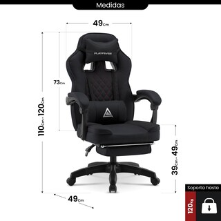 Foto 7 | Silla Gamer Playfever Omega Escritorio Ergonómica Reclinable Negra