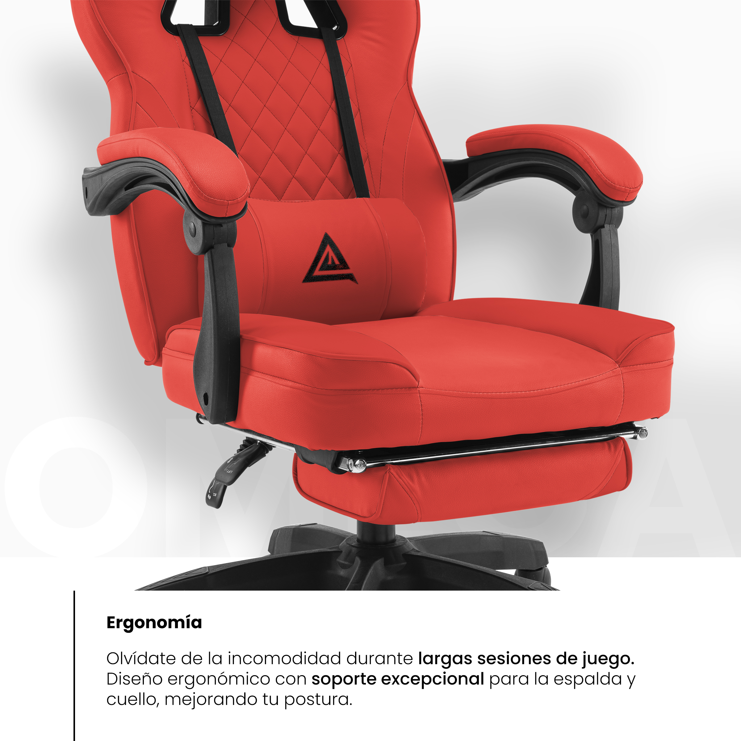 Foto 6 pulgar | Silla Gamer Playfever Omega Escritorio Ergonómica Reclinable Roja