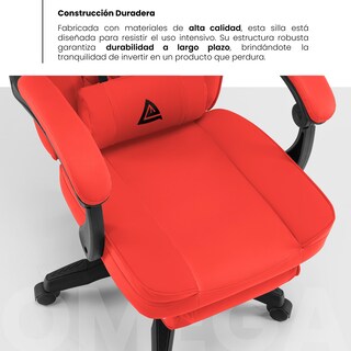 Foto 6 | Silla Gamer Playfever Omega Escritorio Ergonómica Reclinable Roja