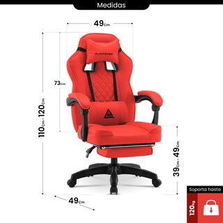Foto 7 | Silla Gamer Playfever Omega Escritorio Ergonómica Reclinable Roja