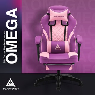 Foto 2 | Silla Gamer Playfever Omega Escritorio Ergonómica Reclinable Rosa Bicolor