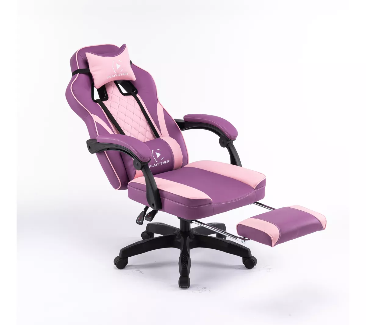 Foto 4 pulgar | Silla Gamer Playfever Omega Escritorio Ergonómica Reclinable Rosa Bicolor