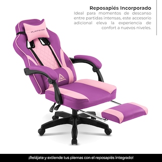 Foto 4 | Silla Gamer Playfever Omega Escritorio Ergonómica Reclinable Rosa Bicolor