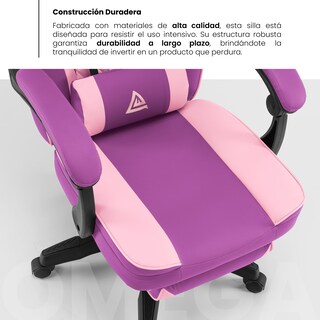Foto 6 | Silla Gamer Playfever Omega Escritorio Ergonómica Reclinable Rosa Bicolor