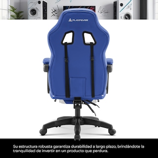 Foto 3 | Silla Gamer Playfever Omega Escritorio Ergonómica Reclinable Azul y Blanco