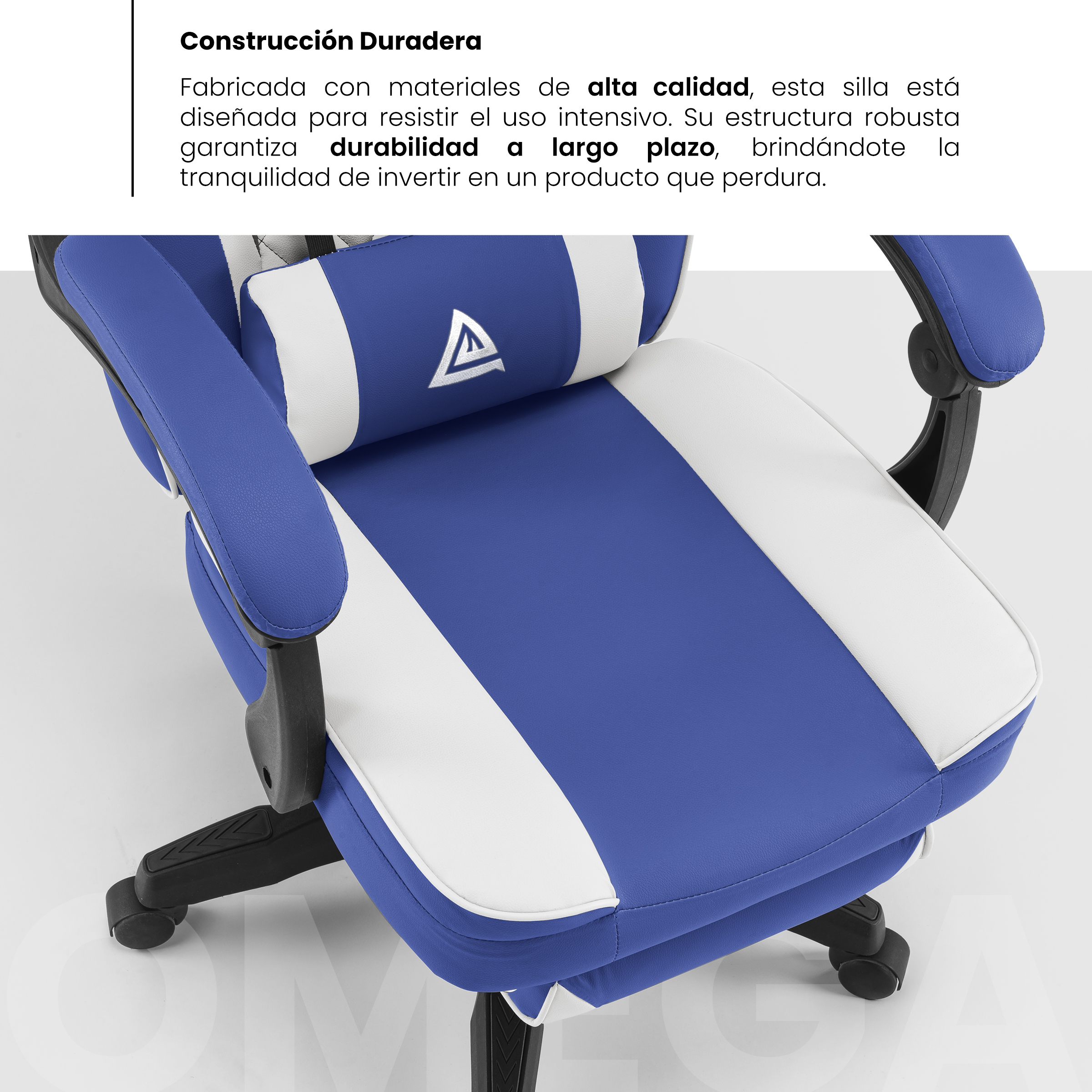 Foto 6 | Silla Gamer Playfever Omega Escritorio Ergonómica Reclinable Azul y Blanco
