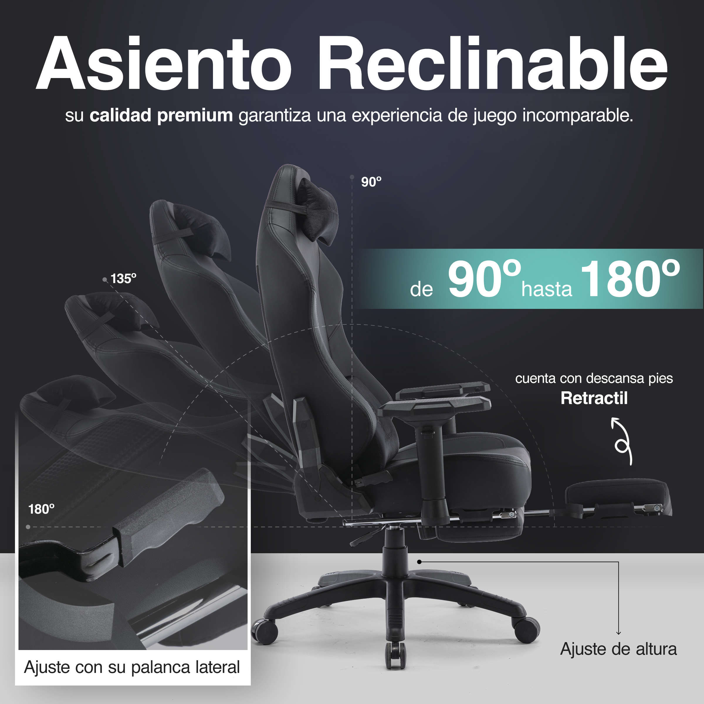 Foto 2 | Silla Gamer Playfever Climber Reclinable Hasta 180° Cuero Sintético Alta Calidad Brazos 4D