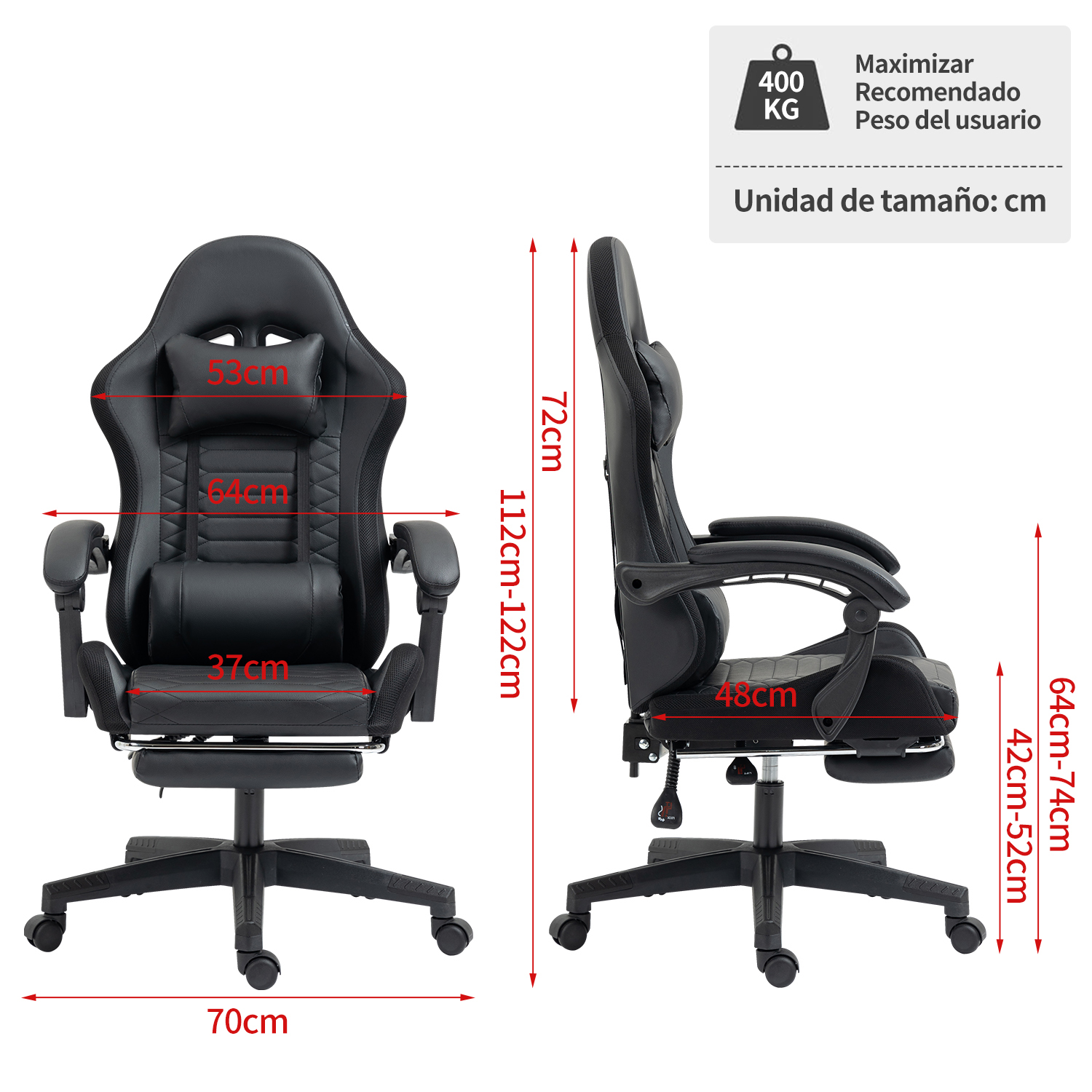 Foto 8 pulgar | Silla Gamer Ergonómica Homemake Vuudrid Negro