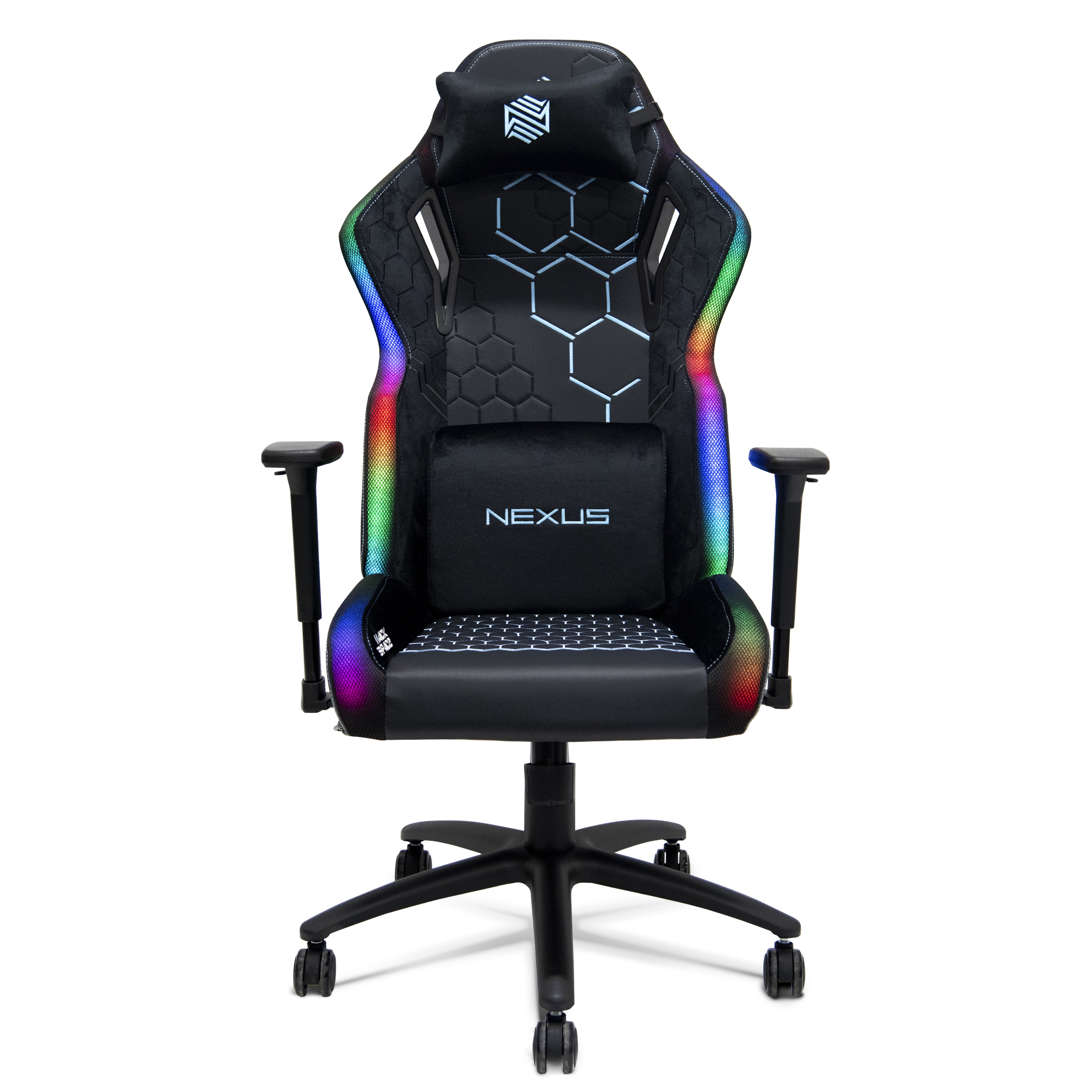 Foto 2 pulgar | Silla Gamer Nexus Stellar Escritorio Oficina Luz Led Rgb (negro/azul)