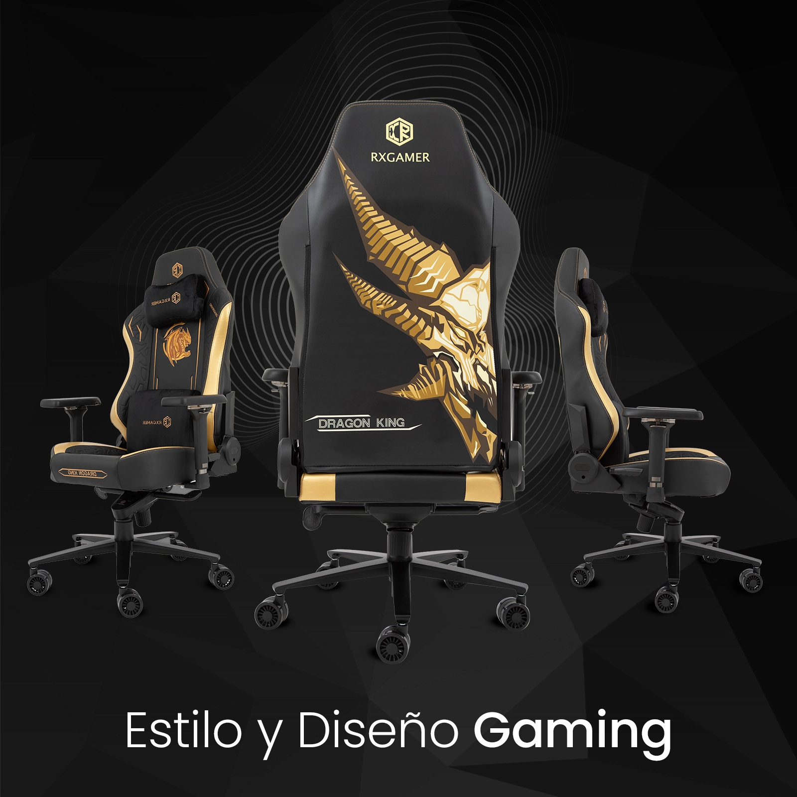 Foto 7 pulgar | Silla Gamer Premium | Secret | Reclinable | Memory Foam  | Magnetica (Dorado)