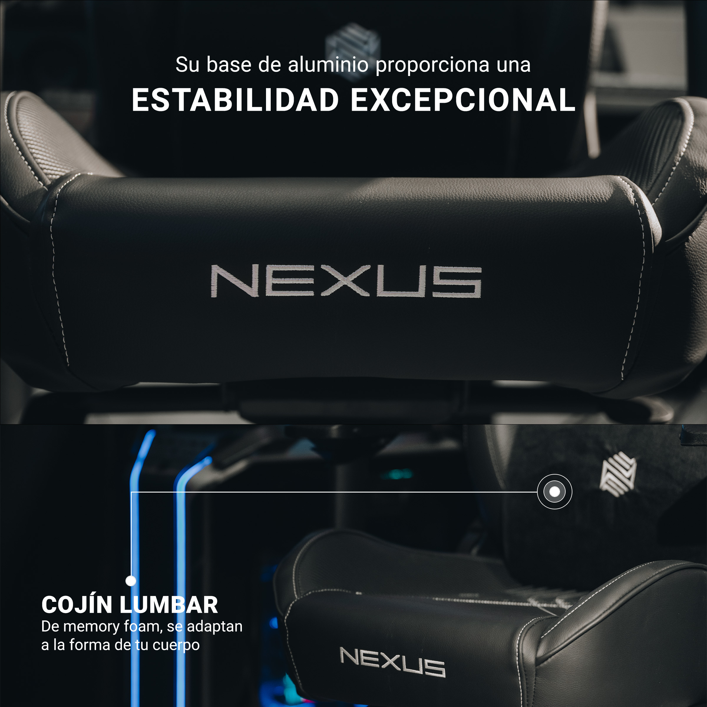 Foto 5 | Silla Gamer Nexus Shark Premium Reclinable Giratoria Oficina (negro)