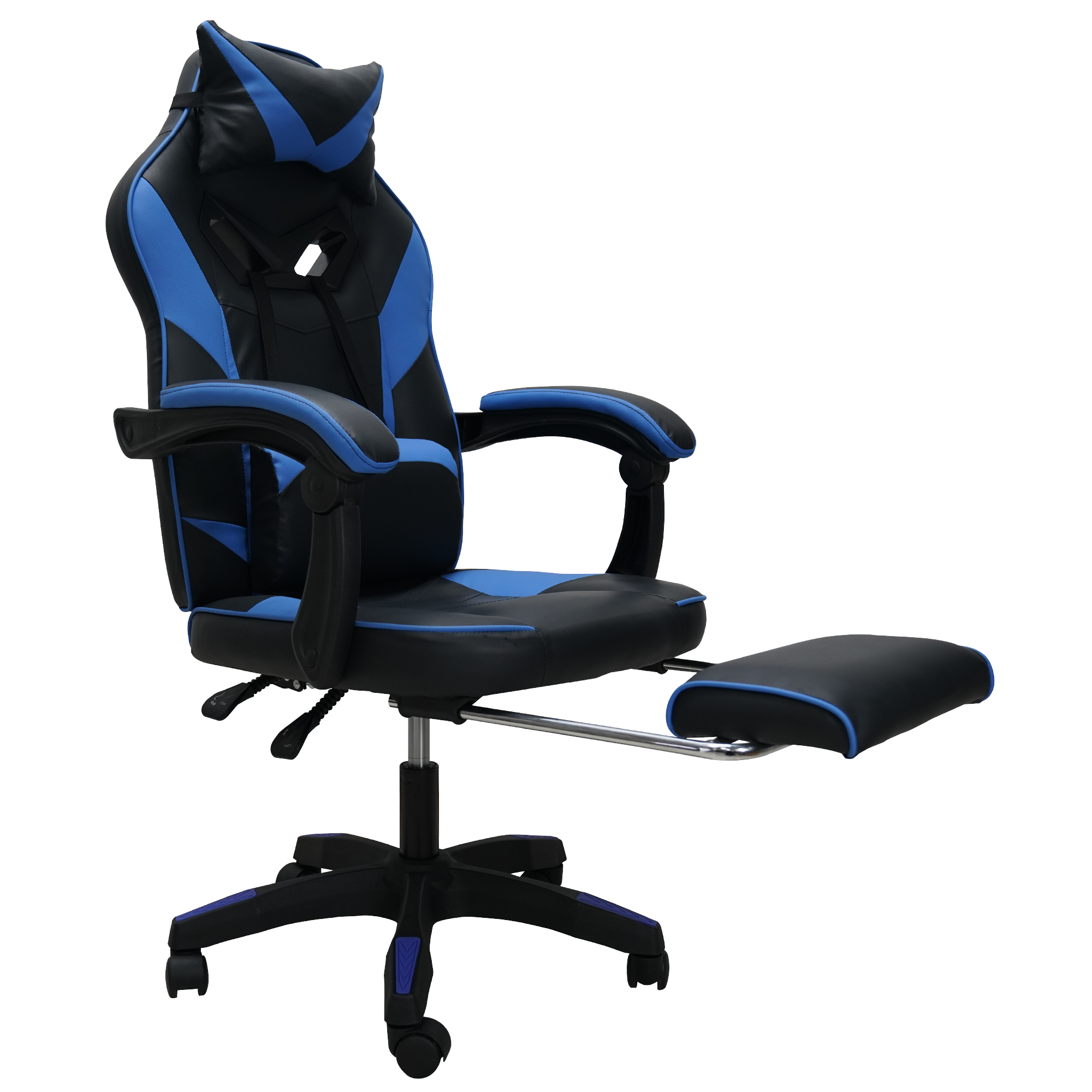 Foto 2 pulgar | Silla Gaming Con Reposapies Cheetah Azul