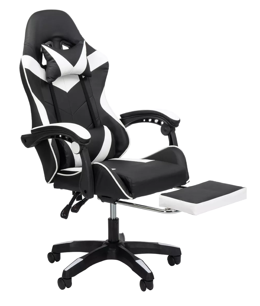 Foto 1 | Silla Gamer Reclinable Giratoria Ergonómica Súper Cómoda Negro/blanco