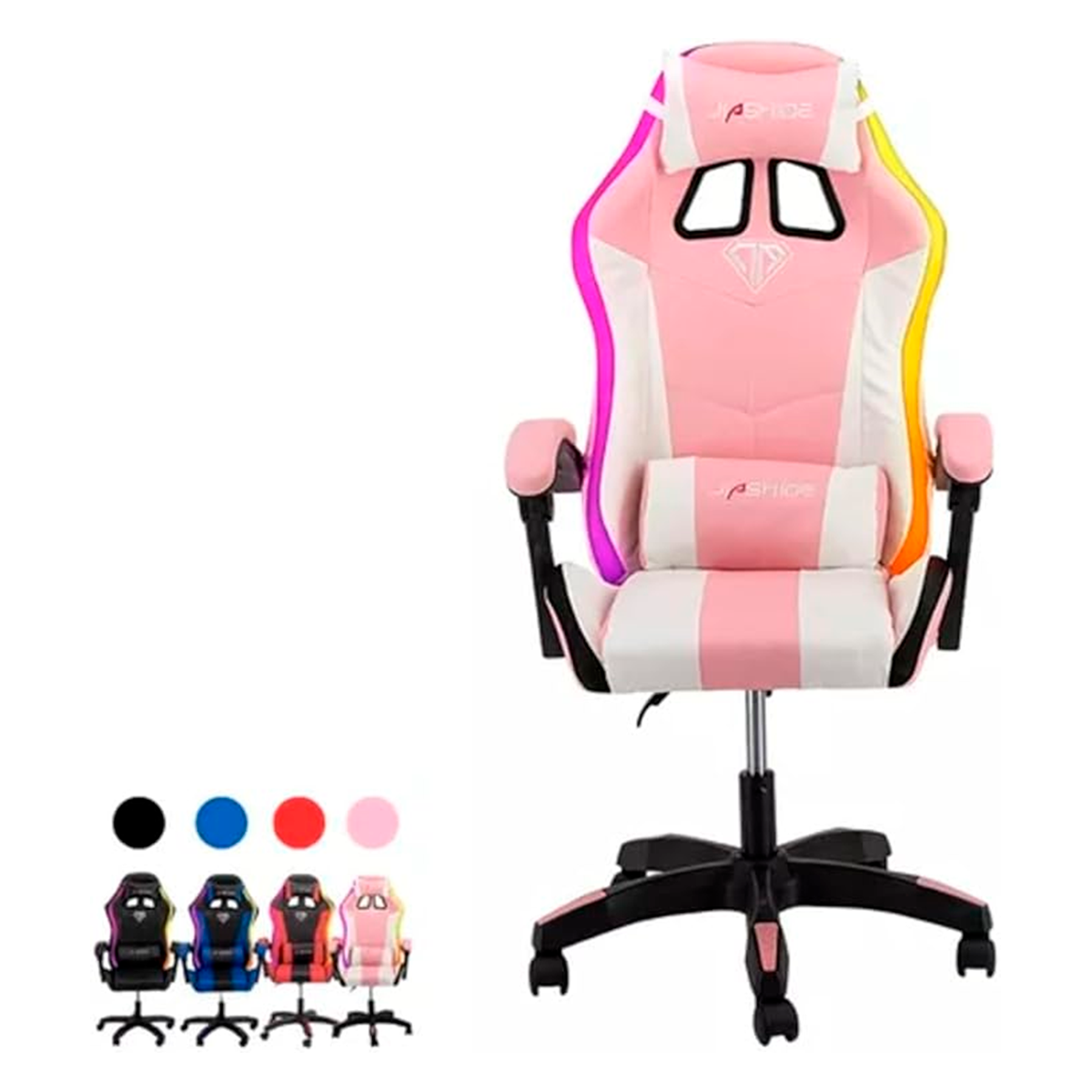 Foto 2 pulgar | Silla Gamer Reclinable Rosa