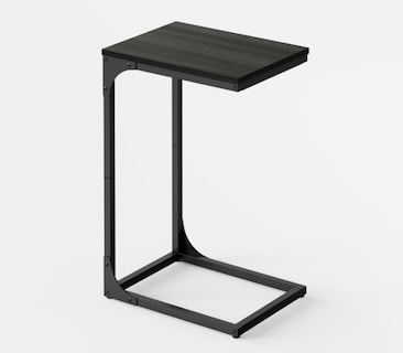 Foto 1 | Mesa Auxiliar Vasagle En Forma De C De Roble Ebonizado Y Acero Negro 3.5