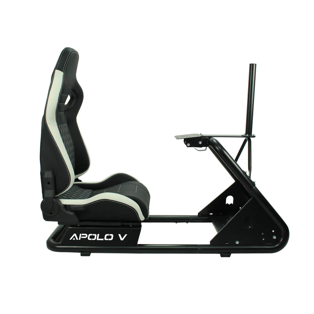Foto 4 pulgar | Simulador De Carreras Gamer Psr Asiento Base Monitor Blanco / Negro